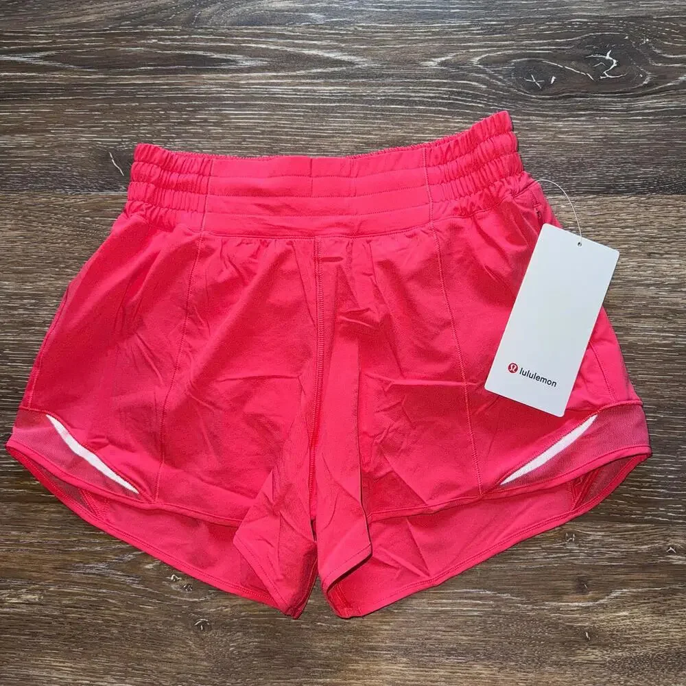 Lululemon Hotty Hot Short High Rise 4” Glaze Pink Size 4 NWT - Picture 2 of 6